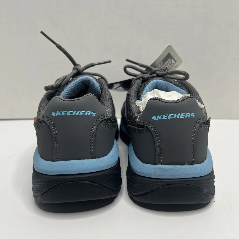 Skechers Work Conroe Kriel Women's 7 Steel Toe Slip Resistant Gray Blue New